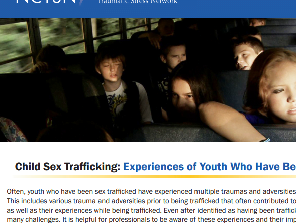 Child Sex Trafficking:  Experience of Youth Who have Been Trafficked