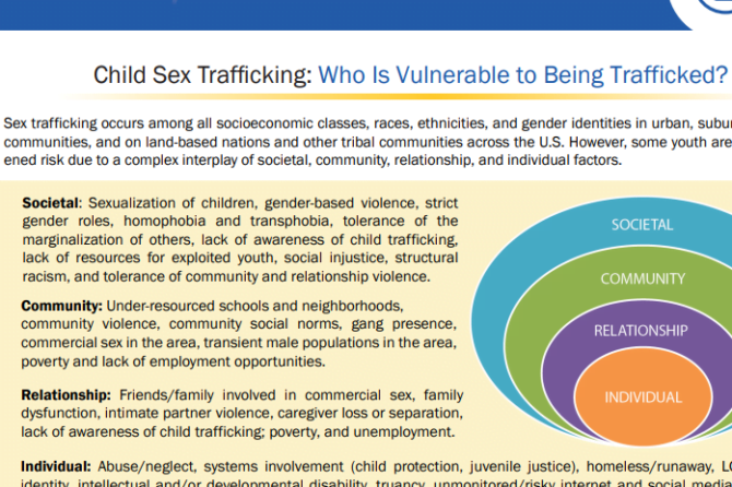 Child Sex Trafficking:  Who is Vulnerable to Being Trafficked?