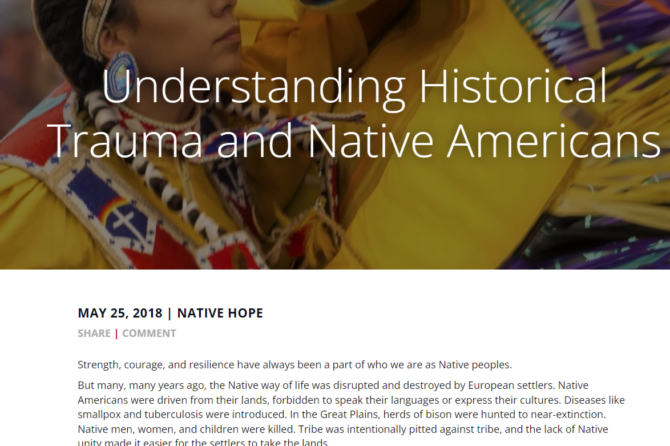 Understanding Historical Trauma and Native Americas