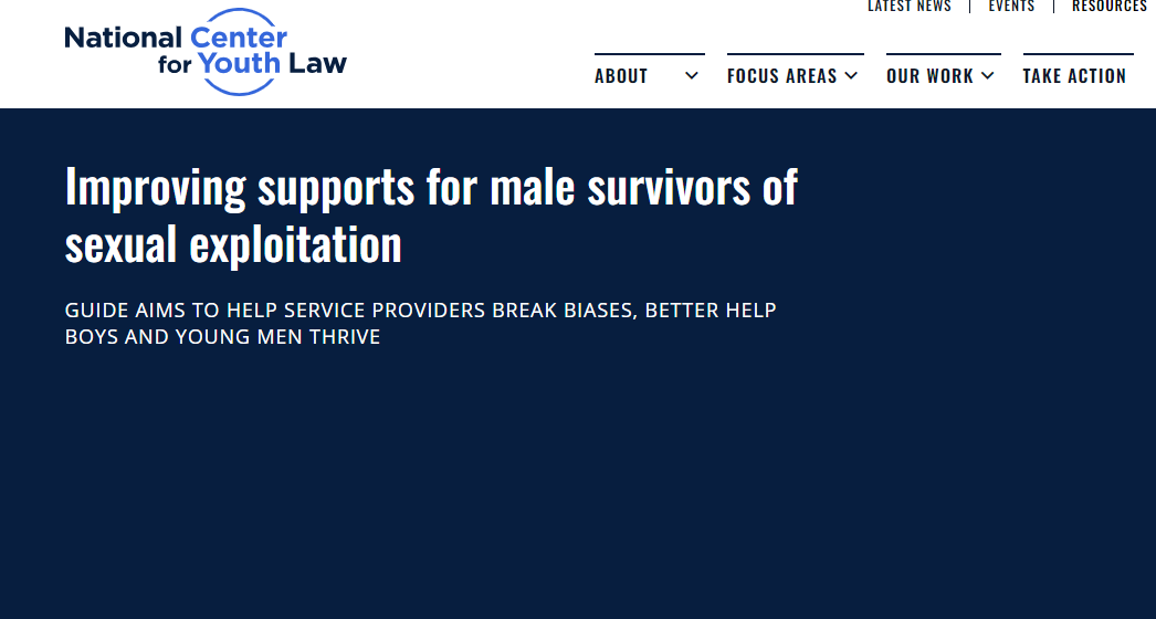 Improving Supports for Male Survivors of Sexual Exploitation