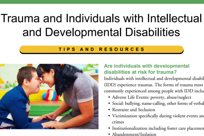 Trauma and Individuals with IDD: Tips and Resources