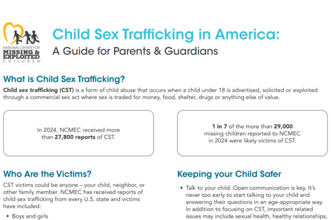 Child Sex Trafficking in America: A Guide for Parents and Guardians