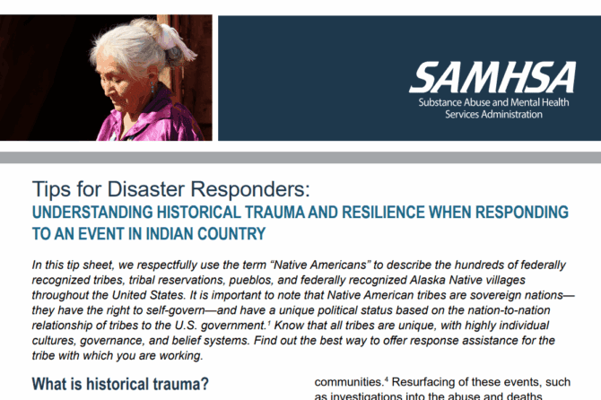 Understanding Historical Trauma and Resilience When Responding to an Event in Indian Country