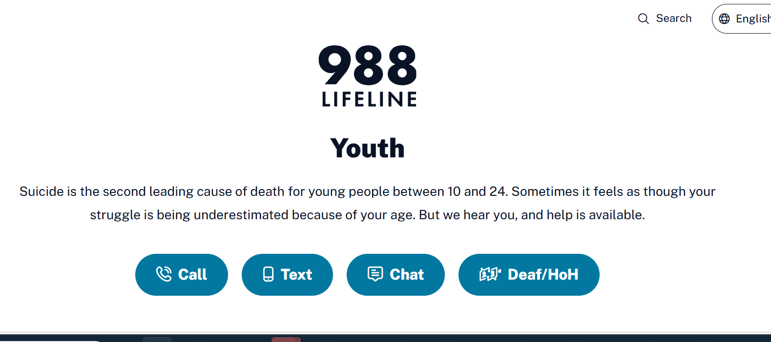 988 Lifeline - Youth