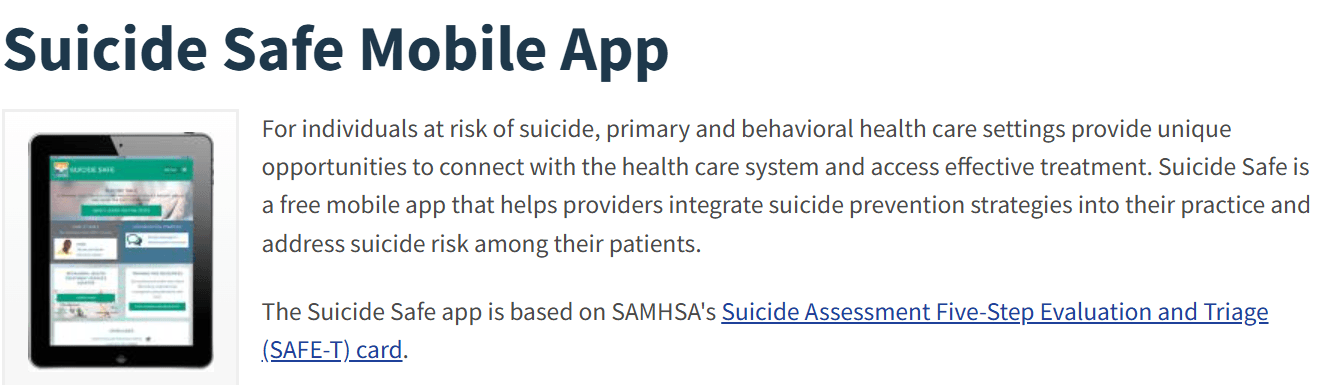 Suicide Safe Mobile App